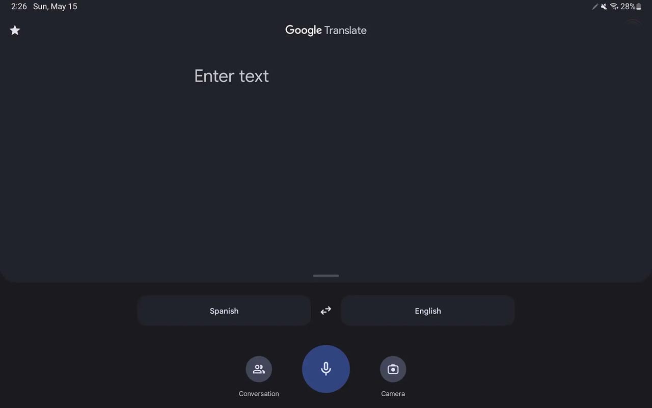 Google Translate App Android UI