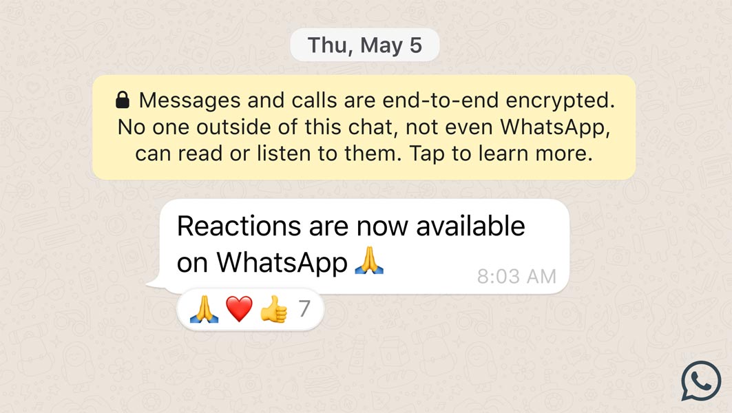 WhatsApp Reactions Screenshot 2