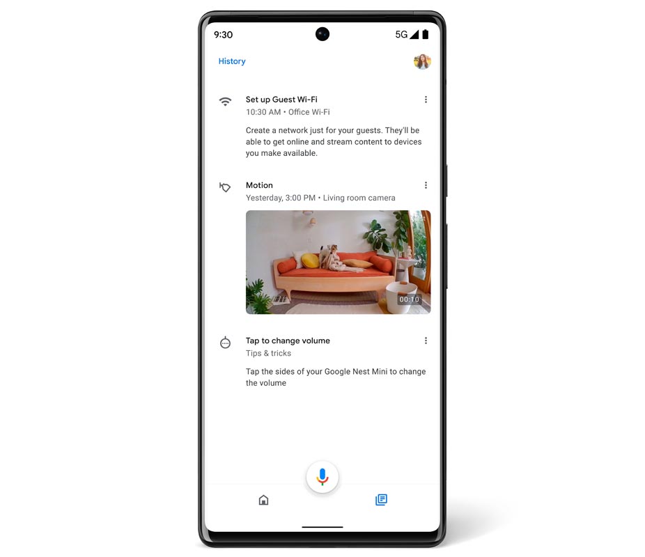 Google Home App Feed Update Compact list Events