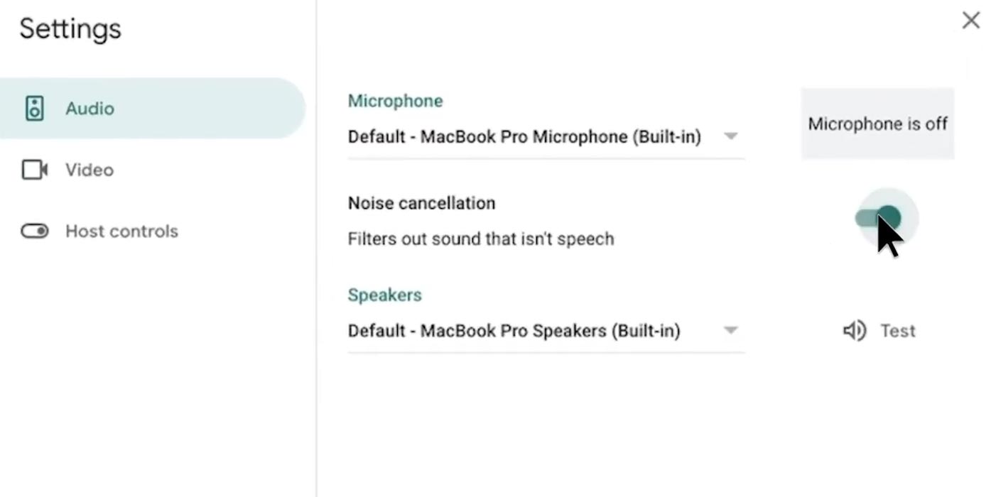 Noise Cancellation in Google Meet De-Reverberation