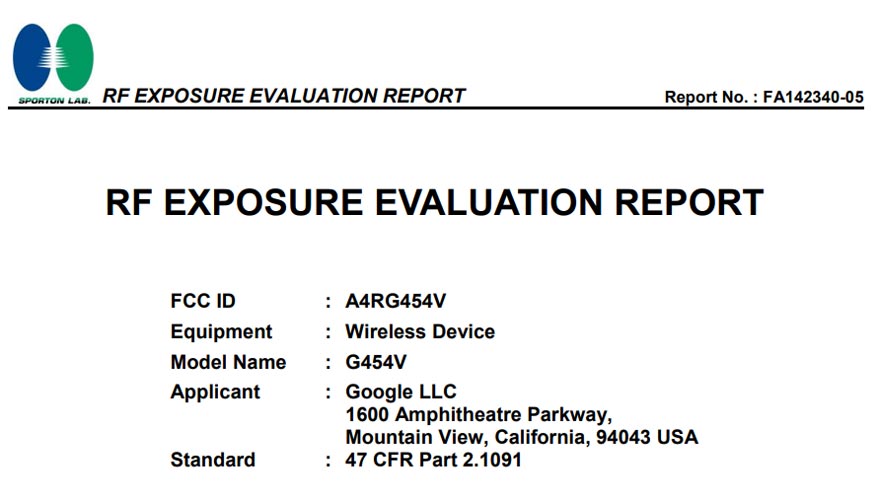 RF Exposure Evaluation Report Google Chromecast Low-End