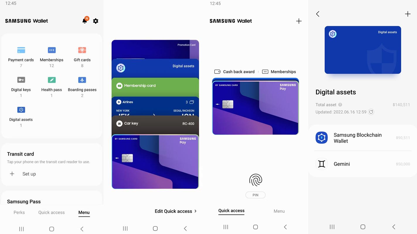 Samsung Wallet App Screenshots