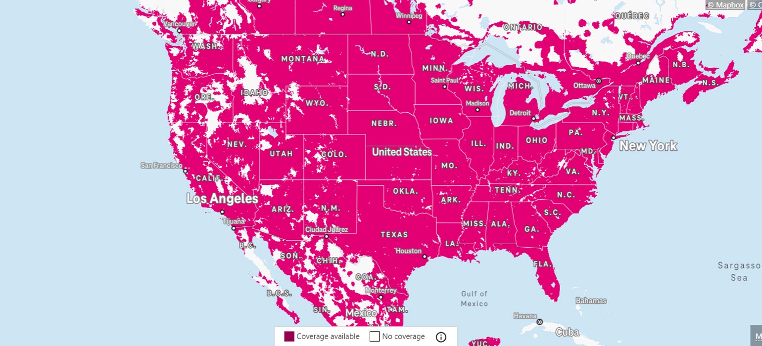 T-Mobile 5G VoNR Coverage Map