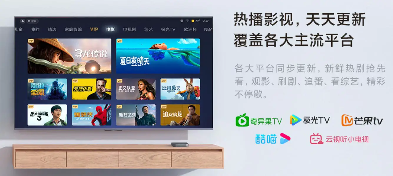 Xiaomi Mi Box 4S Max Stream Platforms