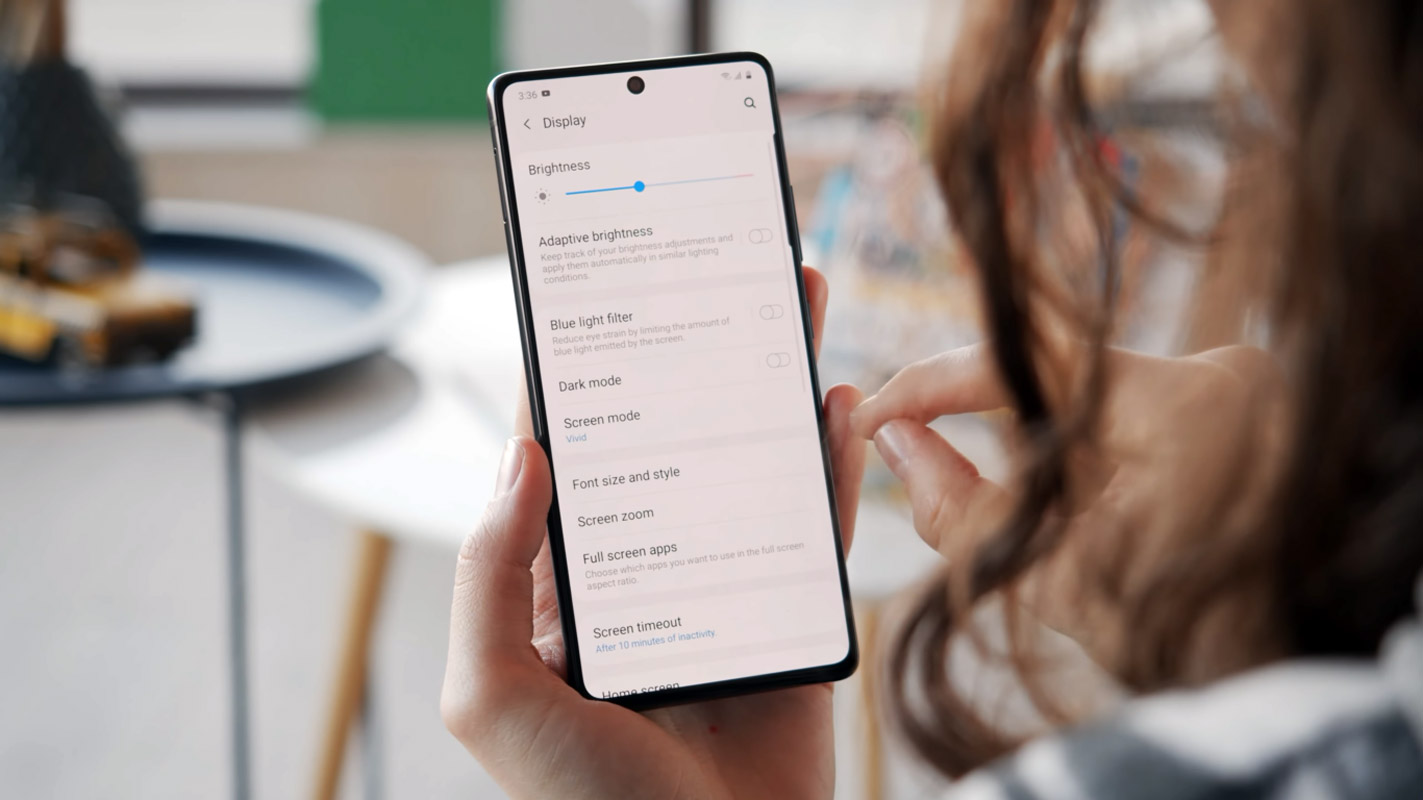 samsung galaxy s10 lite display settings