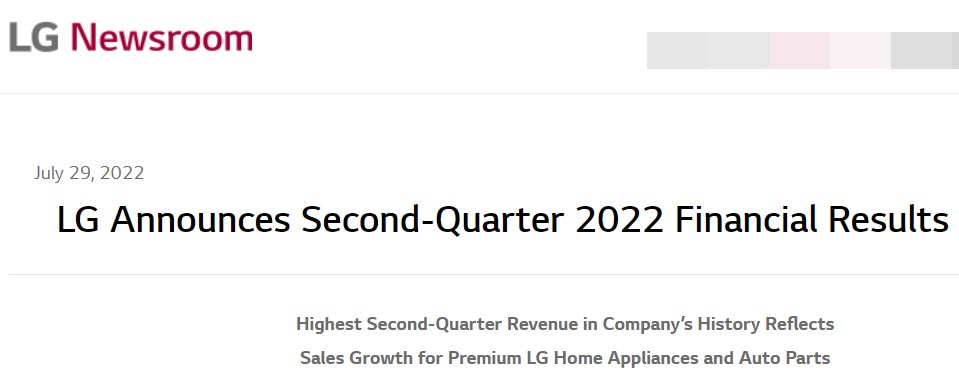 LG Q2 2022 Revenue