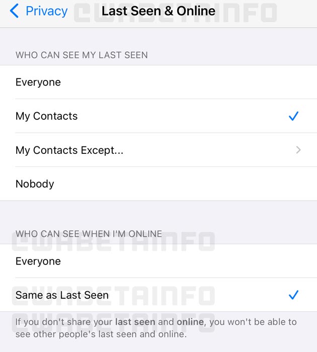 WhatsApp Status Online Hide