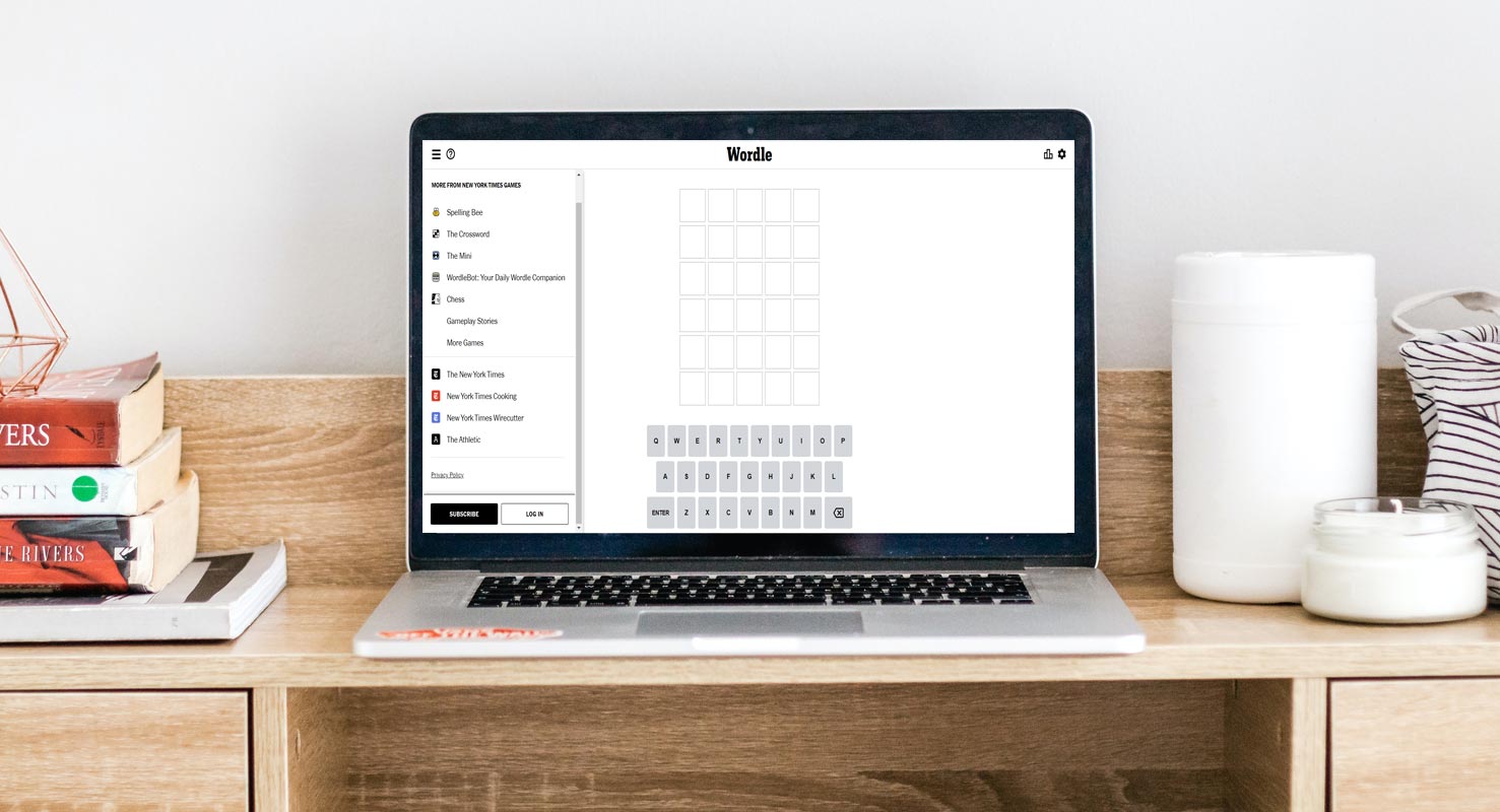 Wordle Signup and Log In Macbook