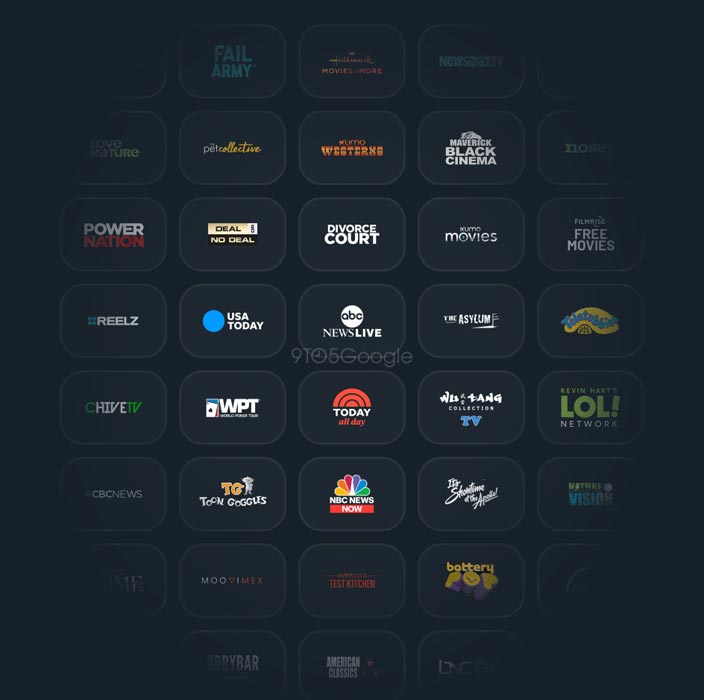 Google Free TV Channel Lists
