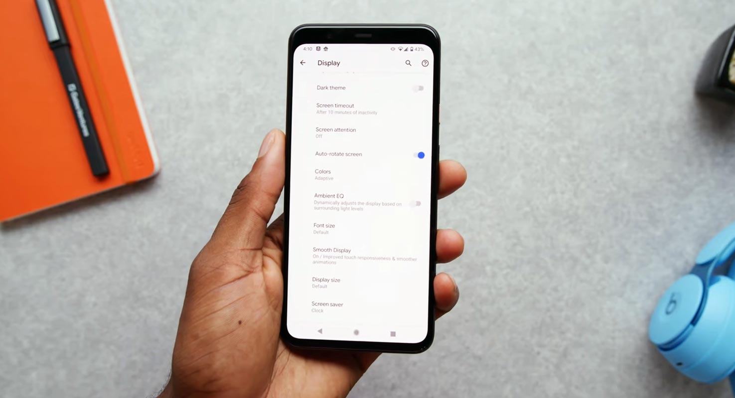 Google Pixel 4 Android 13 Display Settings