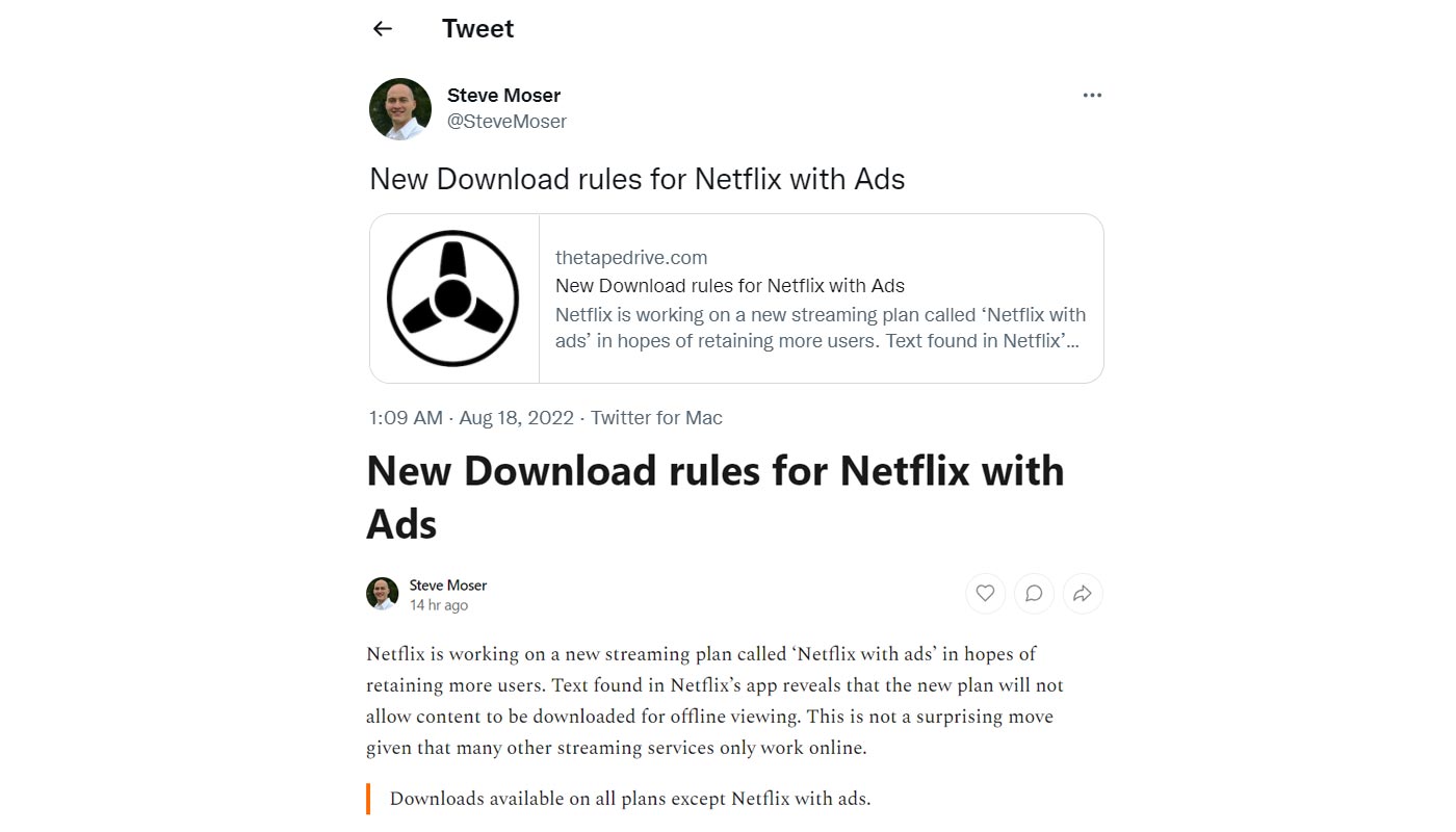 Netflix Ad Supported Plan Offline view iOS Code