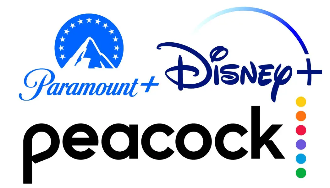Paramount Disney Peacock Stream Services Combined Logo