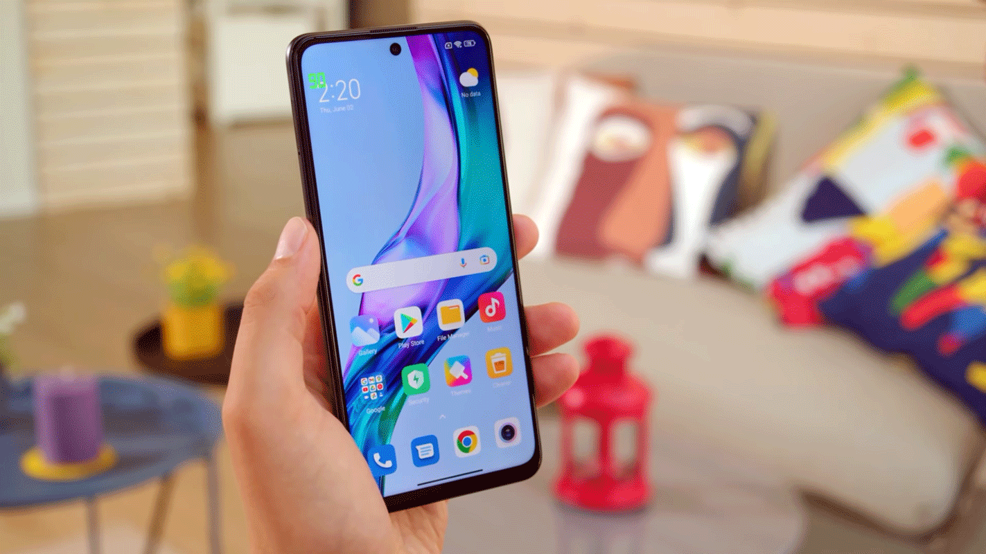 REDMI NOTE 11S 5G HOME SCREEN IN LEFT HAND