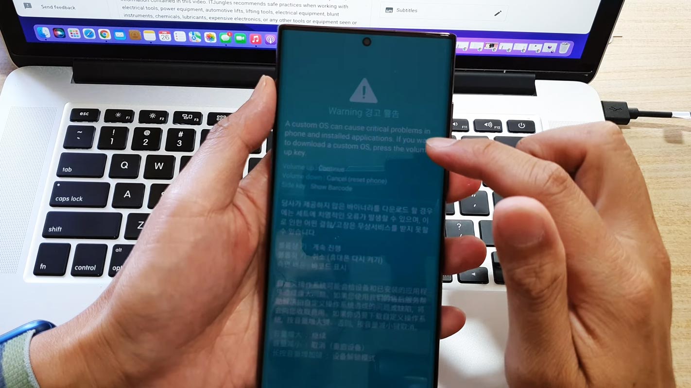 Samsung Galaxy S22 Ultra Download Mode Screen
