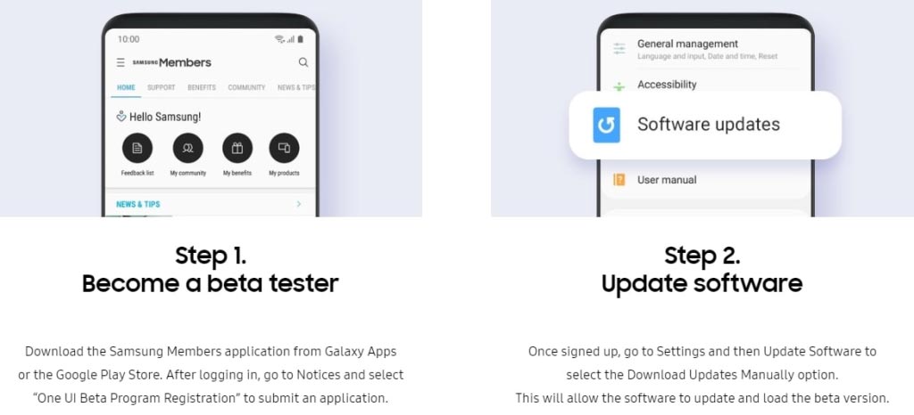 Samsung Members Beta Program App Screenshots