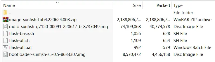 Sunfish Extracted Firmware Files