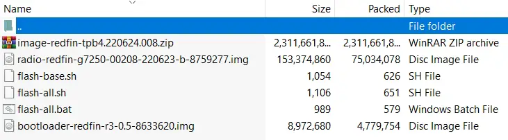 redfin pixel 5 extracted firmware files