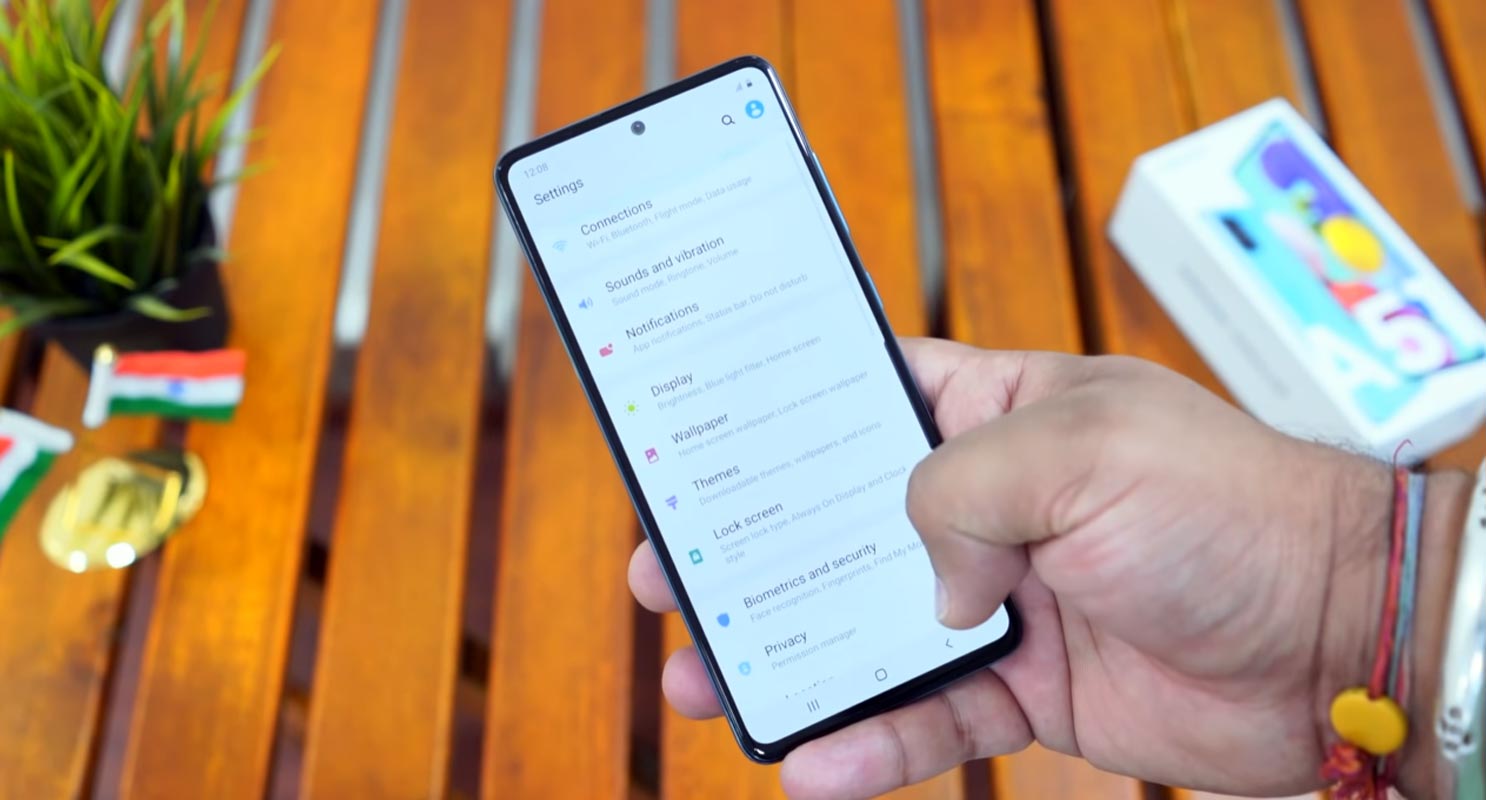 samsung galaxy a51 settings