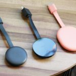 Chromecast Ultra and Google TV Dongles in Table