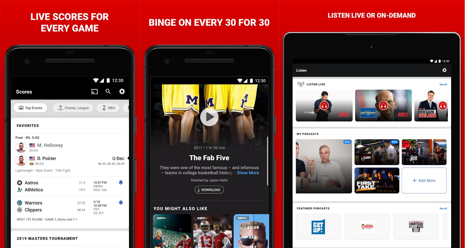 ESPN Android App Screenshots