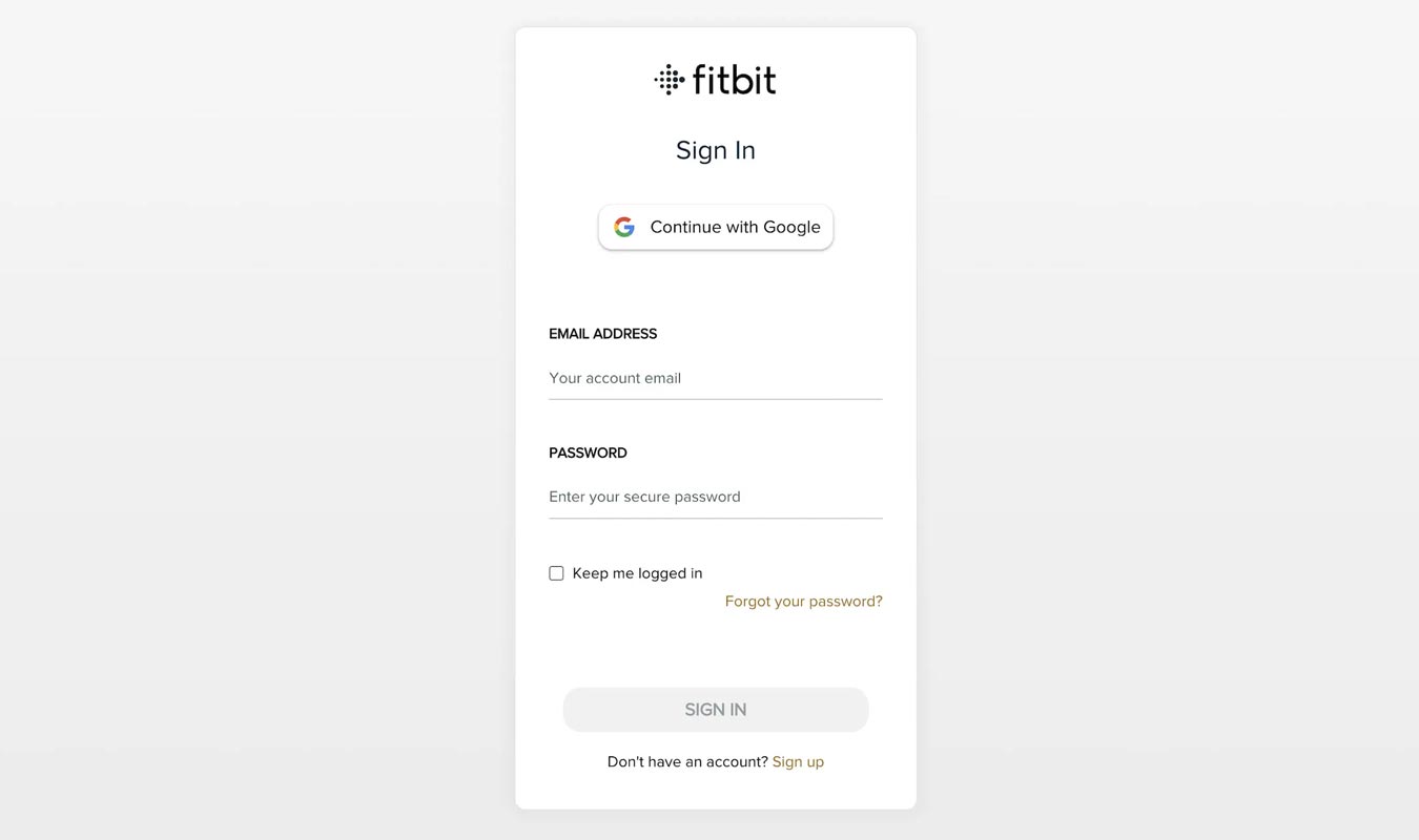 Fitbit Account with Google Account Login
