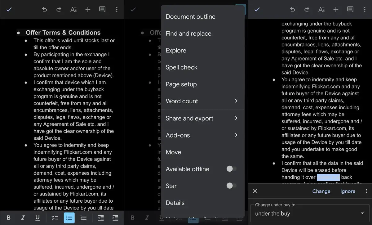 Googel Docs Spell Check Android App Screenshots