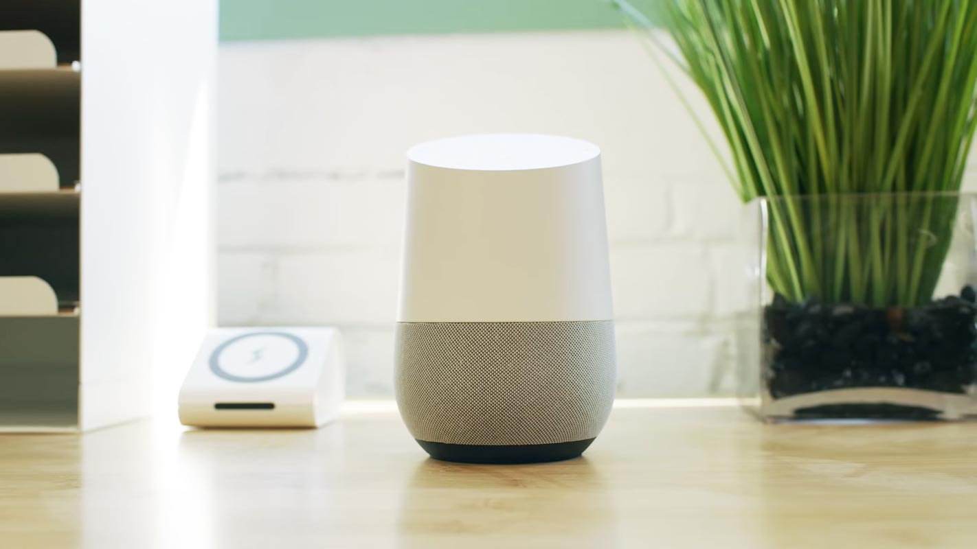 Google Home First Gen in the Wooden Table