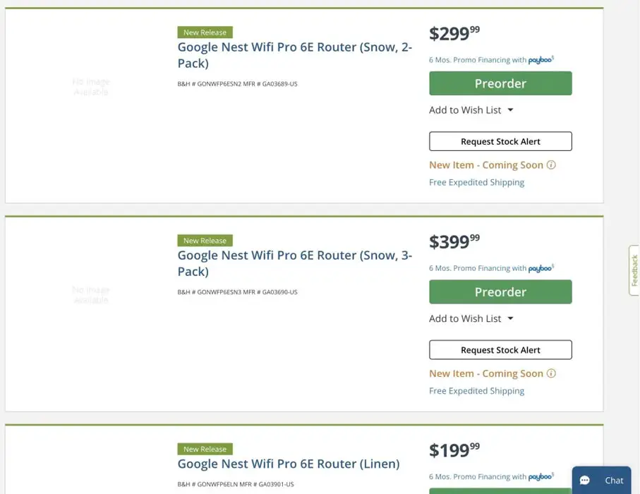 Google Nest Wi-Fi Router Pro 6E 3-Pack Price