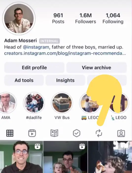 Instagram Repost Tab Feature Screenshot
