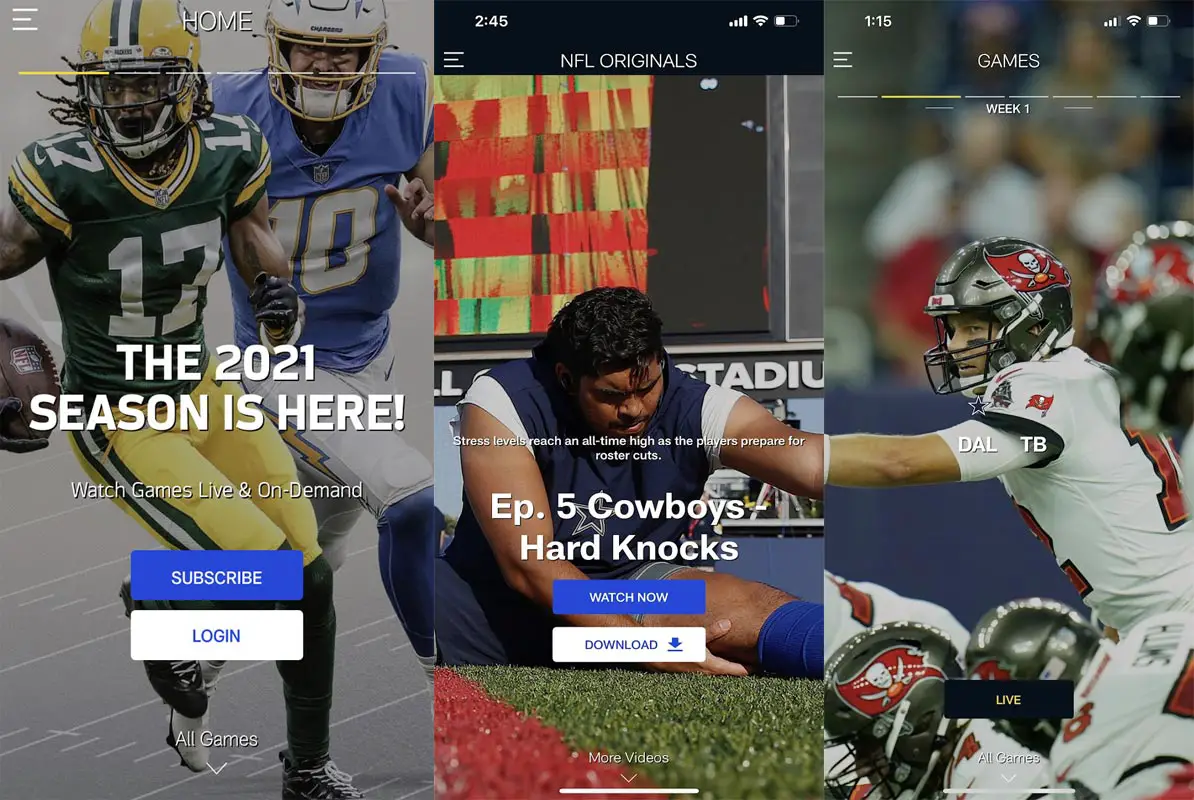 NFL Gamepass App Screenshots