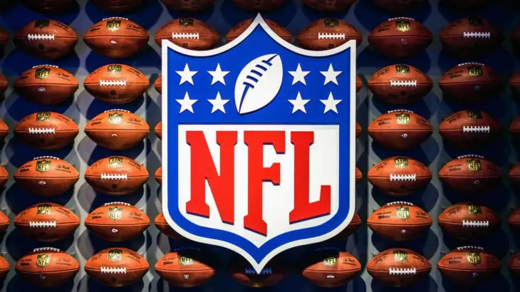 NFL Logo with American Footballs