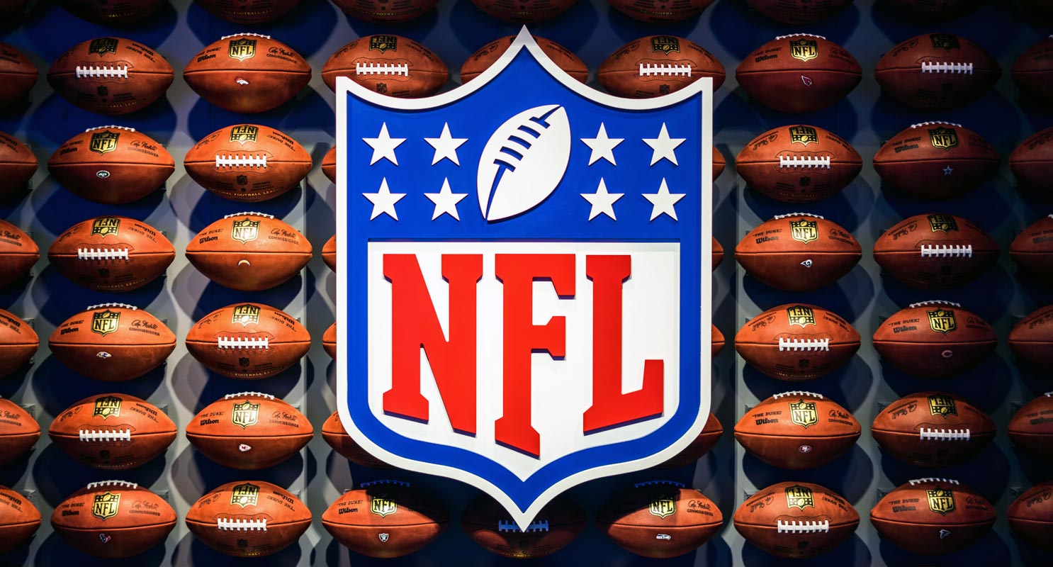 NFL Logo with American Footballs