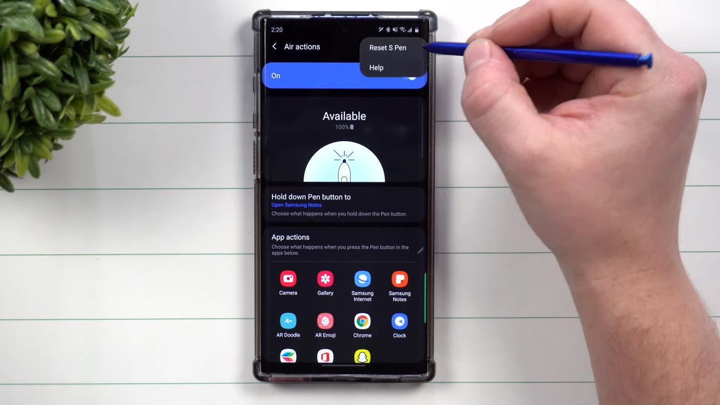 Reset S Pen Samsung Galaxy Mobiles