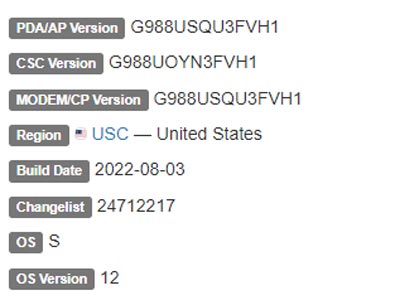 SAMSUNG GALAXY S20 ULTRA USC FIRMWARE DETAILS