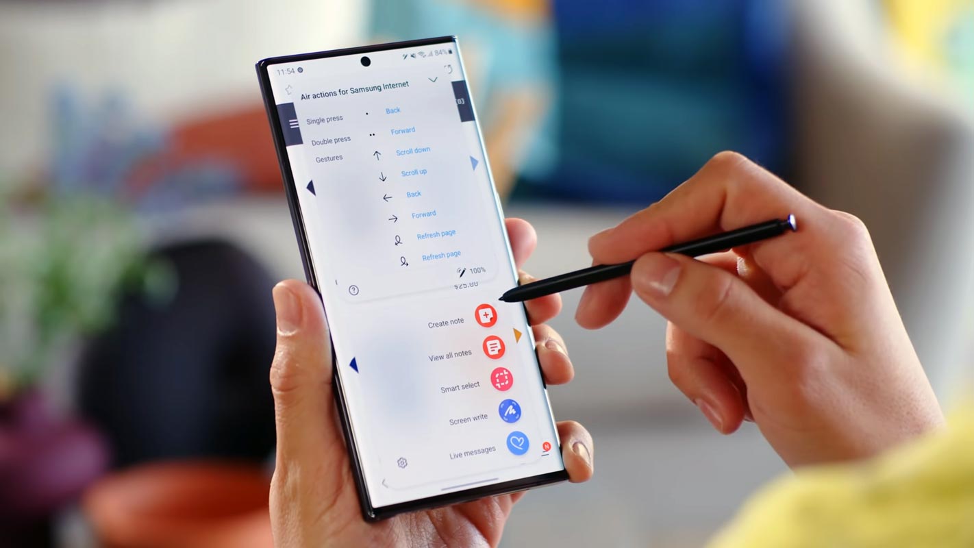 Samsung Galaxy S22 Ultra S Pen Controls