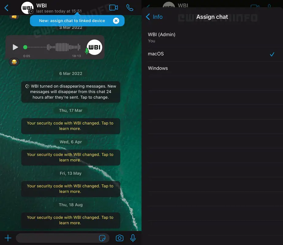 WhatsApp Chat Assign Screenshot