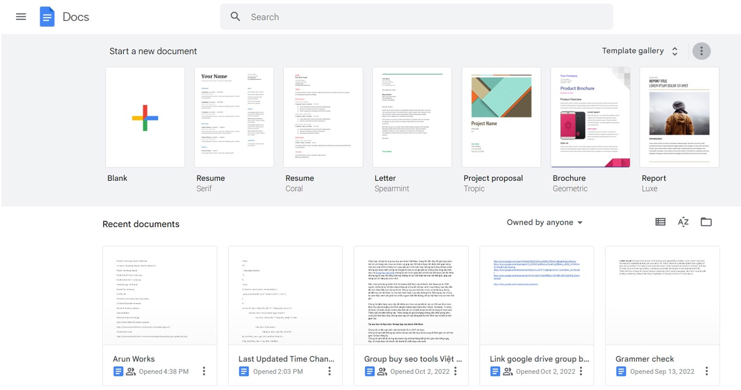 Google Docs Templates