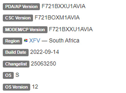 SAMSUNG GALAXY Z FLIP 4 ANDROID 12 FIRMWARE DETAILS