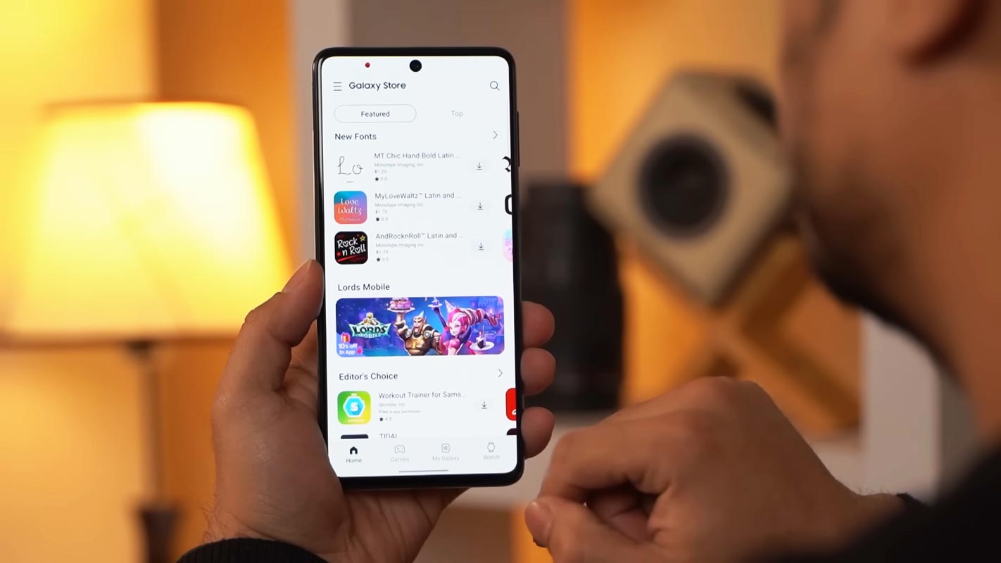 Samsung Galaxy F62 Android 12 Galaxy Store Screen