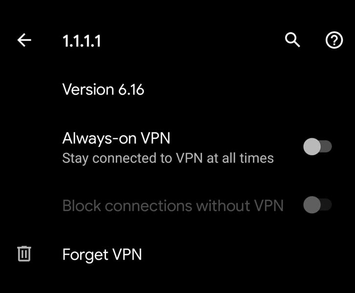 VPN Settings in Mobile