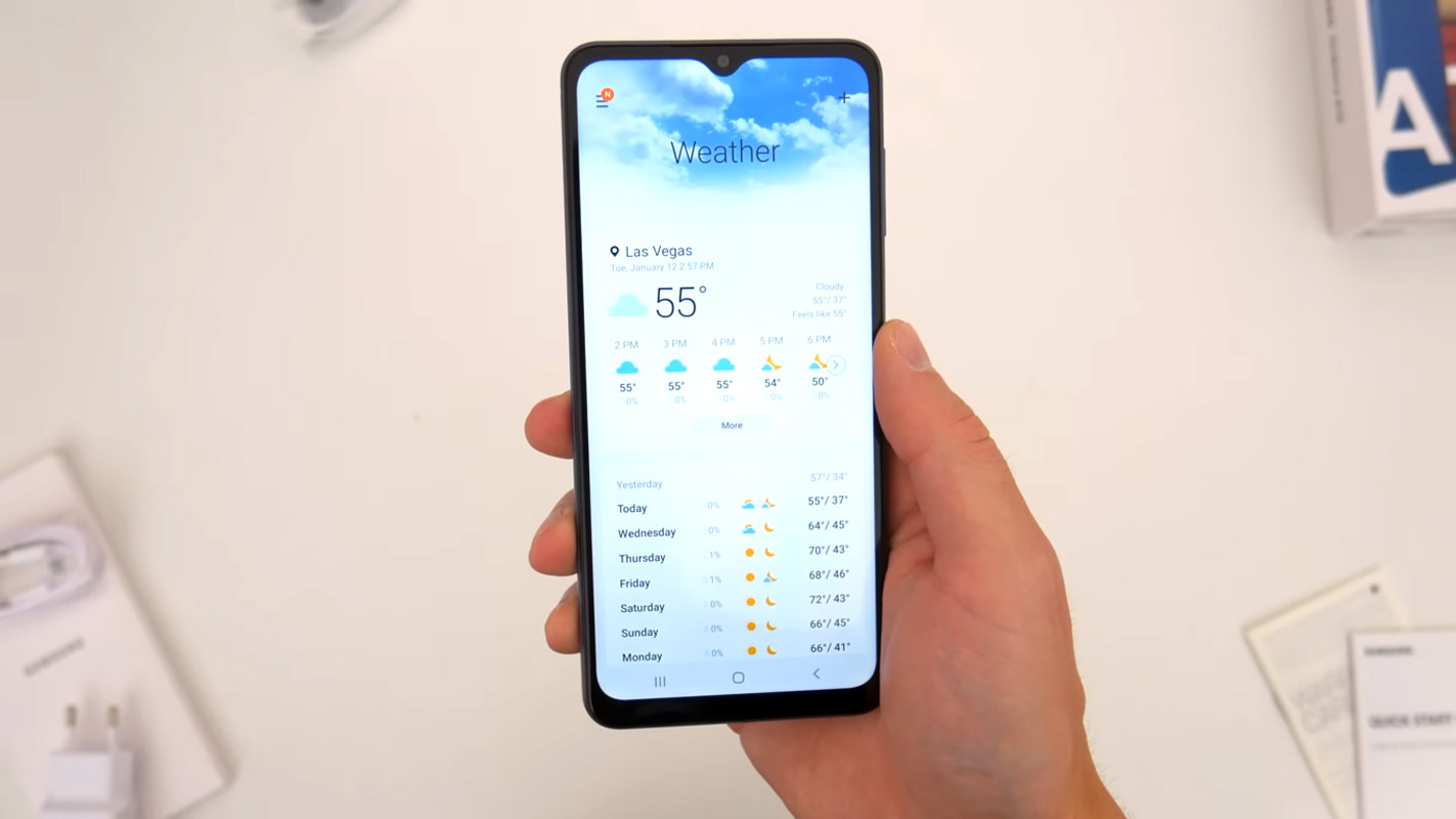 samsung galaxy a12 weather