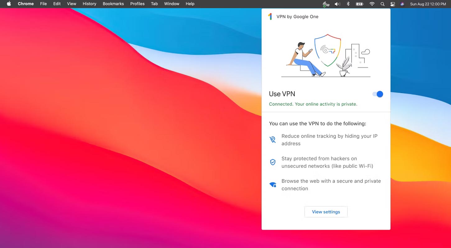 Google One VPN Mac Screenshot