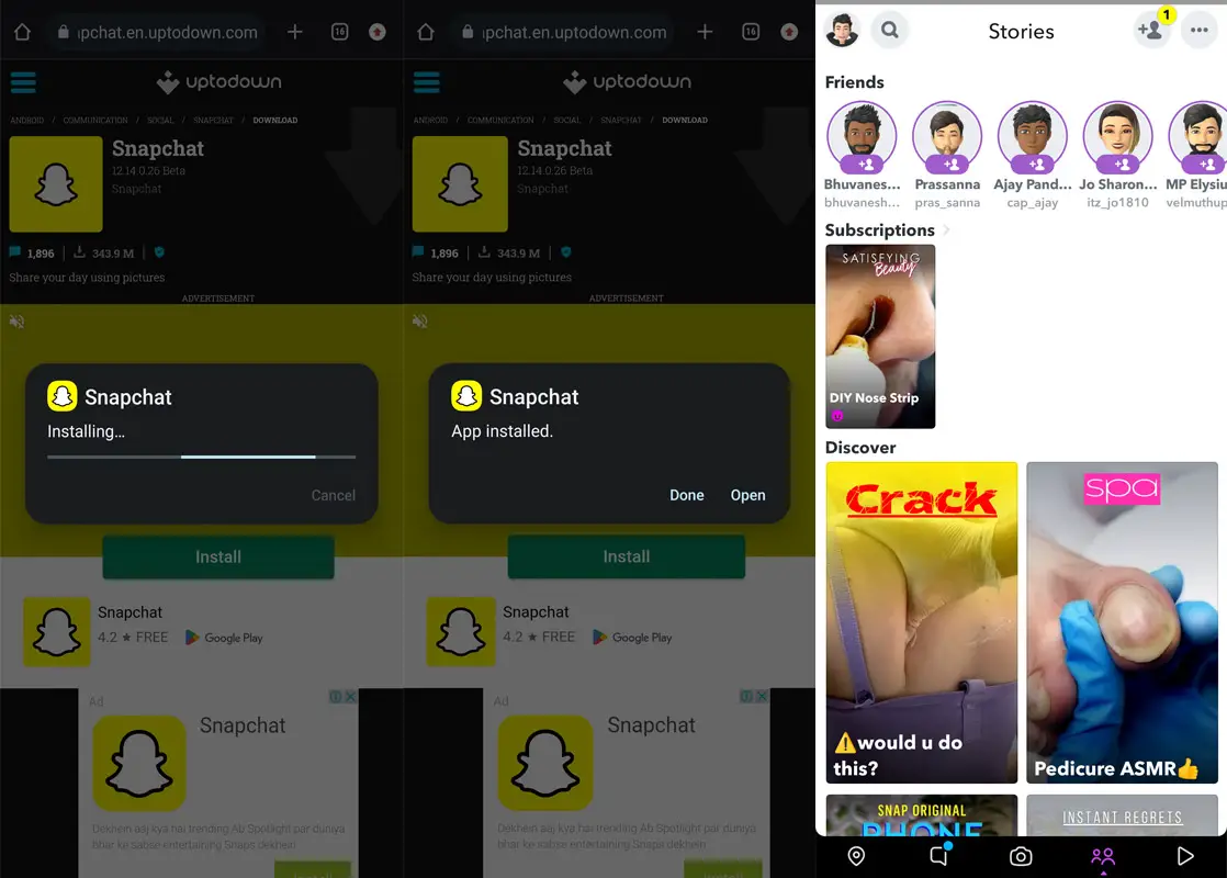 snapchat install