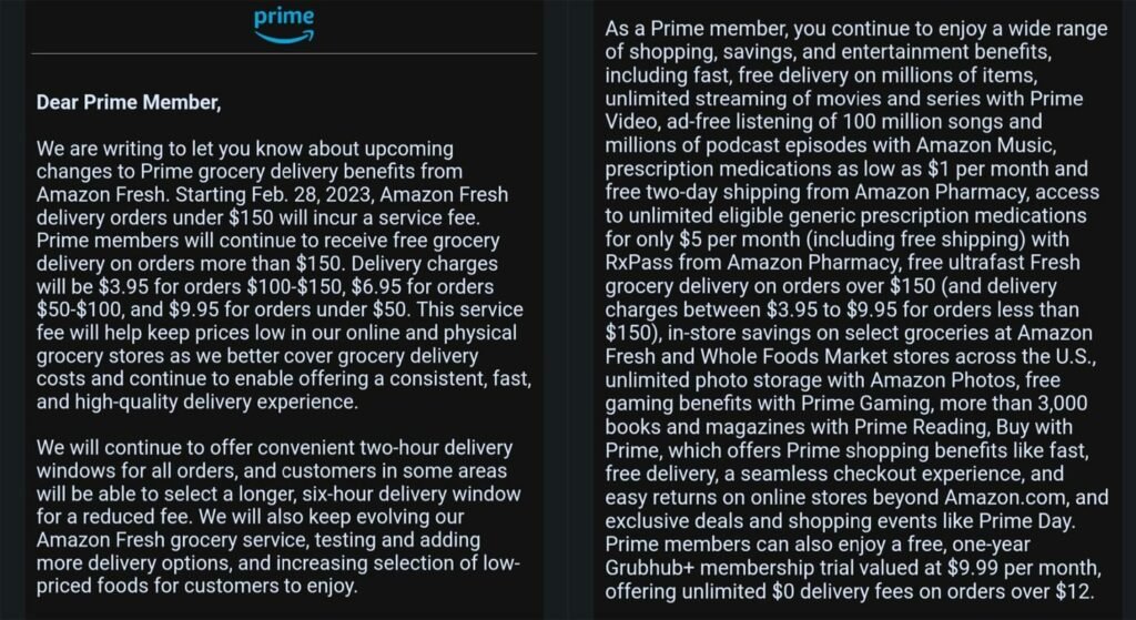 You have to Spend 150 to get Free Delivery on Amazon Fresh Android