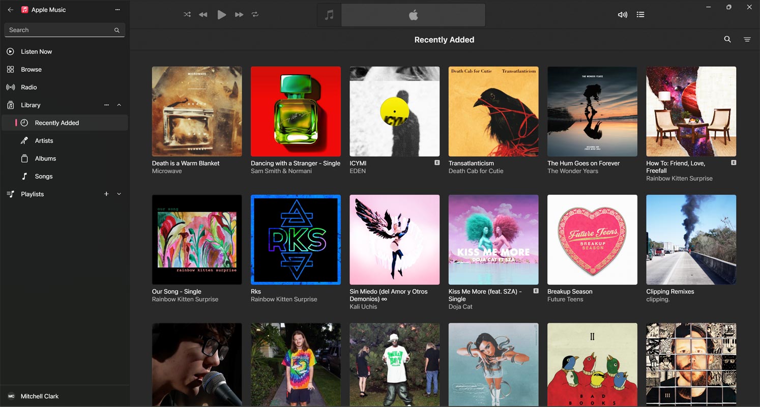 Apple Music Windows App Screenshot