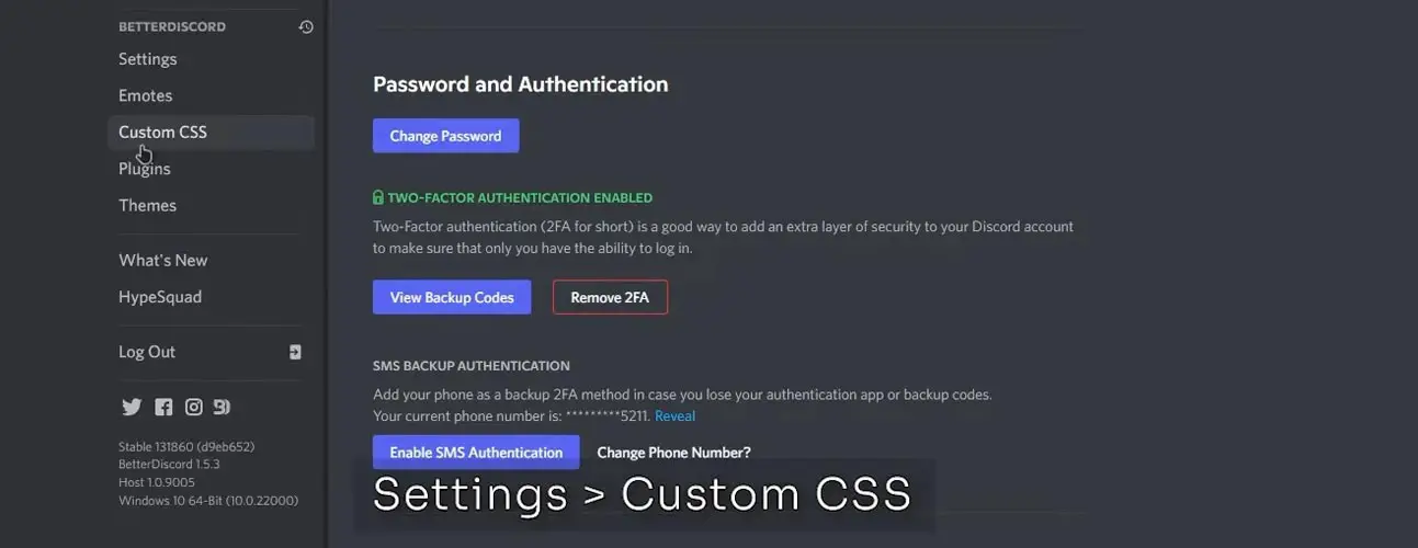 BetterDiscord Custom CSS Screenshot