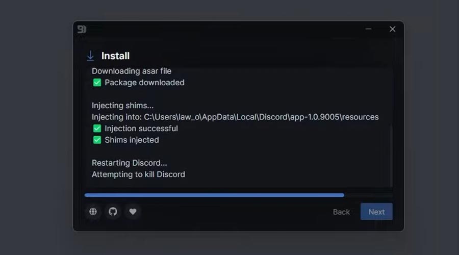 BetterDiscord Install Screenshot