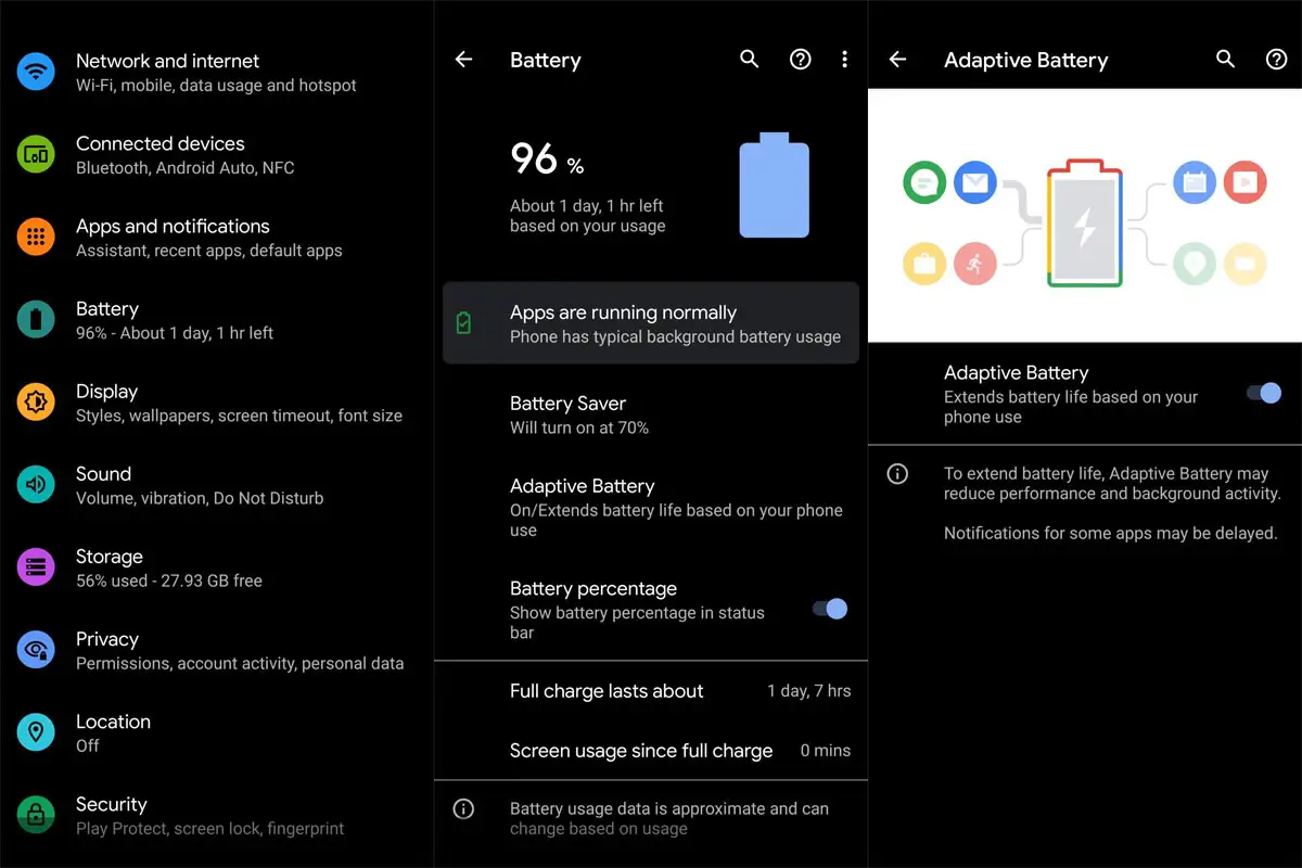 Enable Adaptive Battery Google Pixel
