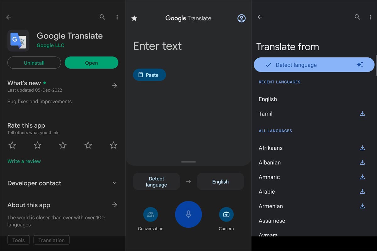 Google Translate Install in Android Mobile