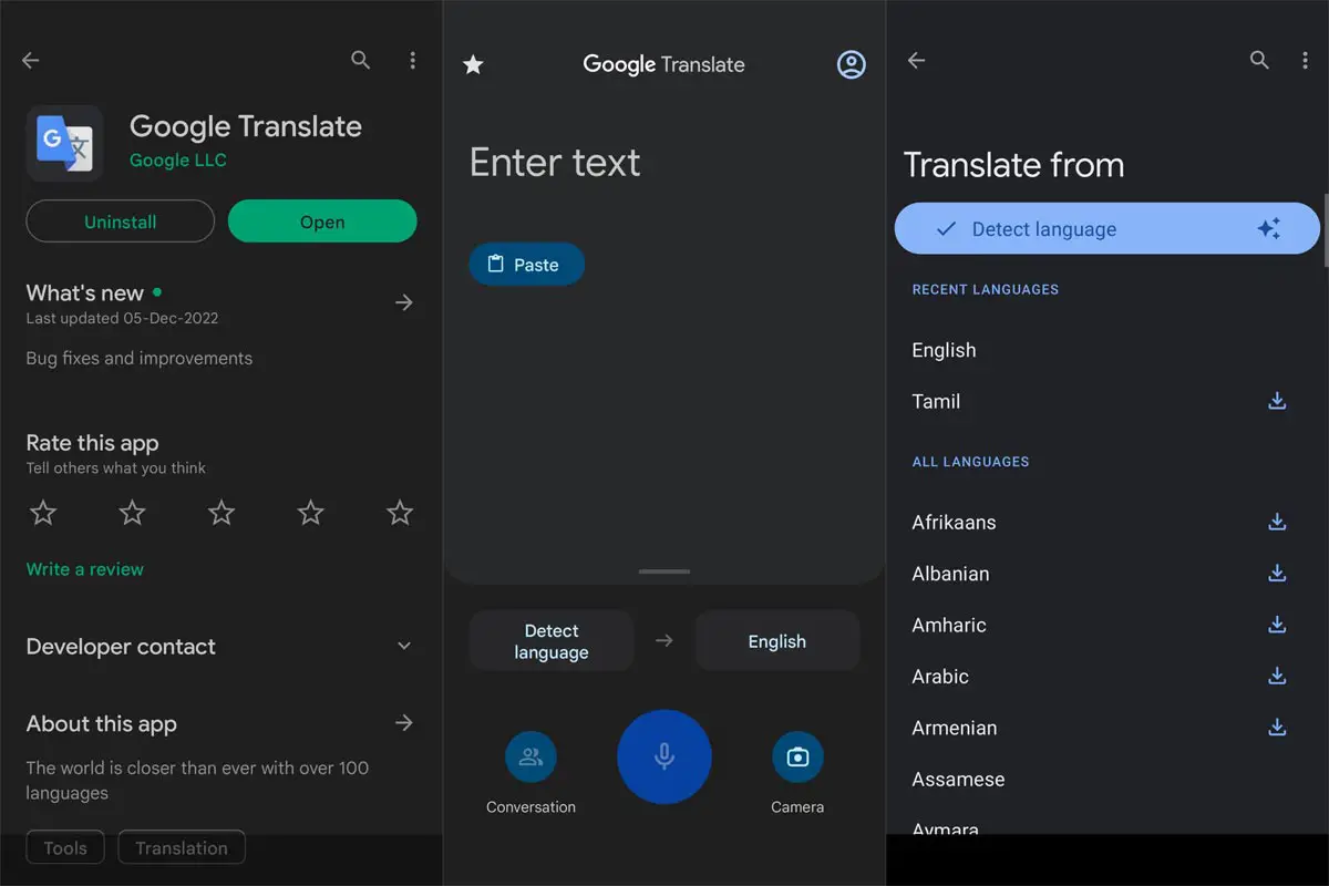 Google Translate Install in Android Mobile